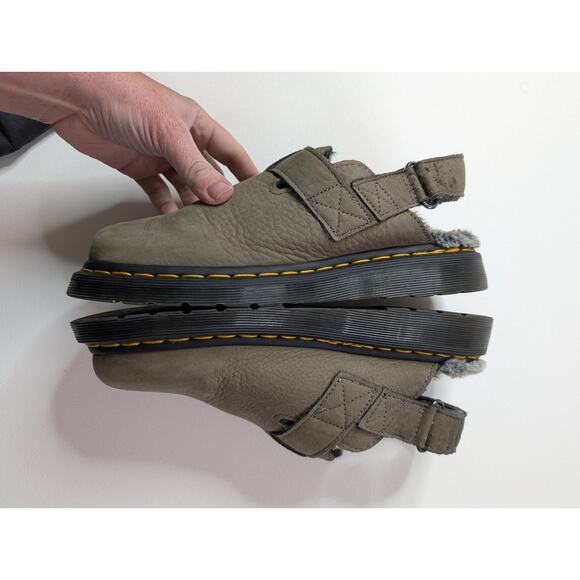 Dr. Martens Jorge II Leather Slingback Mules Muted Olive Shoes Size 8 - Picture 9 of 11